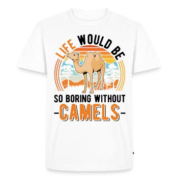 Camel Gift Dromedary Camel Big Camel - Men's Premium Organic T-Shirt - white - Front - Nico (187cm)