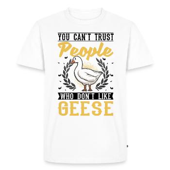 Oies Cadeau Goose Lovers Goose Éleveurs d’oies - T-shirt Premium bio Homme - blanc - Devant - Nico (187cm)