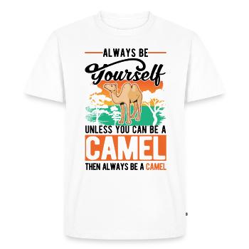 Always be yourself Camel Big Camel Camel - Men's Premium Organic T-Shirt - white - Front - Nico (187cm)