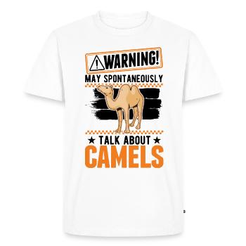 Warning Camel Dromedary Camel Big Camel - Men's Premium Organic T-Shirt - white - Front - Nico (187cm)