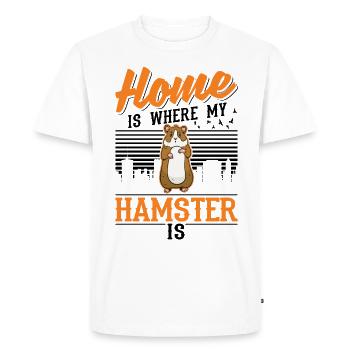 Home is where my hamster is Hamster wheel - Men's Premium Organic T-Shirt - white - Front - Nico (187cm)