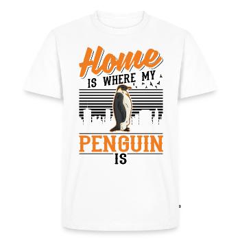 La maison est l’endroit où se trouve mon pingouin - T-shirt Premium bio Homme - blanc - Devant - Nico (187cm)