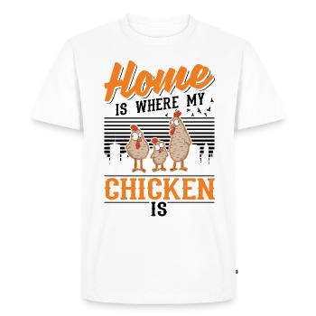 Poulets Home Farmer Poulet - T-shirt Premium bio Homme - blanc - Devant - Nico (187cm)