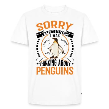 Pingouin Cadeau Pingouin Pingouin aux yeux jaunes - T-shirt Premium bio Homme - blanc - Devant - Nico (187cm)
