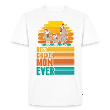 Best Chicken Mom Ever Hühner Mama - Men's Premium Organic T-Shirt - white - Front - Nico (187cm)