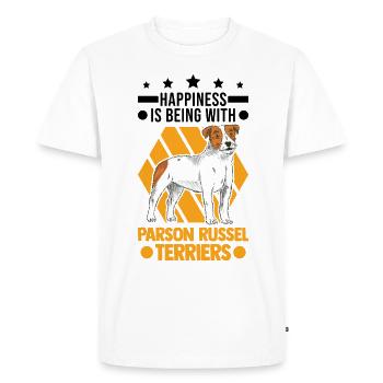 Parson Russell Terrier Luck - Men's Premium Organic T-Shirt - white - Front - Nico (187cm)