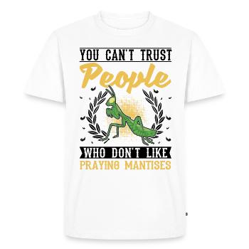 Praying mantis Gift Mantis Mantis - Men's Premium Organic T-Shirt - white - Front - Nico (187cm)