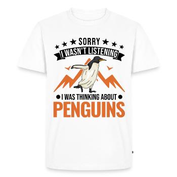 Pingouin Manchot Empereur Pingouin Manchot aux yeux jaunes - T-shirt Premium bio Homme - blanc - Devant - Nico (187cm)
