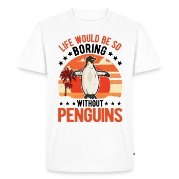 Pingouin Manchot Empereur Pingouin Manchot aux yeux jaunes - T-shirt Premium bio Homme - blanc - Devant - Nico (187cm)