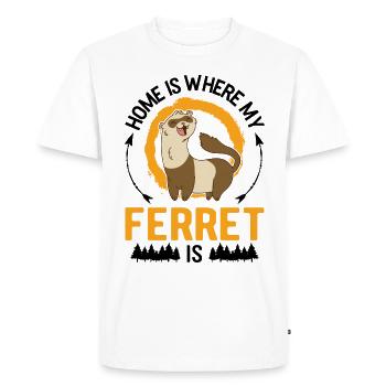 La maison est l’endroit où se trouve mon furet - T-shirt Premium bio Homme - blanc - Devant - Nico (187cm)