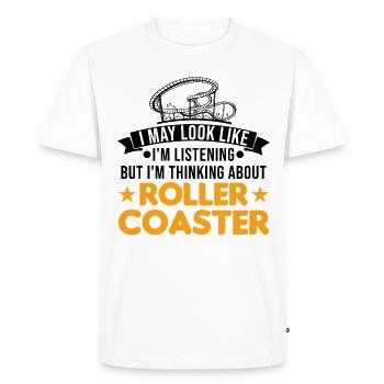 Roller Coaster Roller Ride Amusement Park - Men's Premium Organic T-Shirt - white - Front - Nico (187cm)