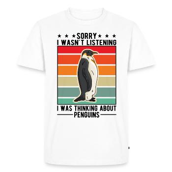 Pingouin Manchot Empereur Pingouin Manchot aux yeux jaunes - T-shirt Premium bio Homme - blanc - Devant - Nico (187cm)
