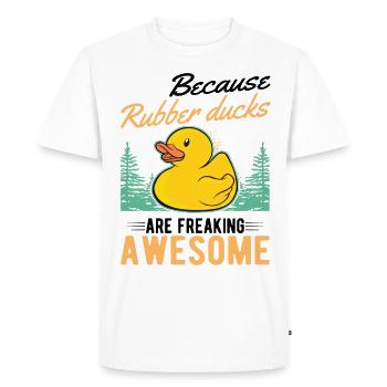Parce que les canards en caoutchouc sont géniaux - T-shirt Premium bio Homme - blanc - Devant - Nico (187cm)