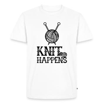 nœuds à tricoter à la laine tricot - T-shirt Premium bio Homme - blanc - Devant - Nico (187cm)