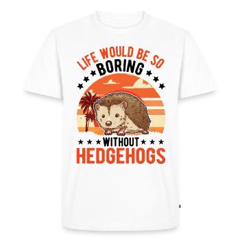 Hérisson Cadeau Stacheligel - T-shirt Premium bio Homme - blanc - Devant - Nico (187cm)
