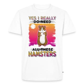 Hamster Hamster Wheel Golden Hamster Hamster - Men's Premium Organic T-Shirt - white - Front - Nico (187cm)