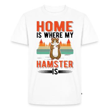 Home is where my hamster is Hamster wheel - Men's Premium Organic T-Shirt - white - Front - Nico (187cm)