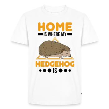 La maison est l’endroit où se trouve mon hérisson - T-shirt Premium bio Homme - blanc - Devant - Nico (187cm)