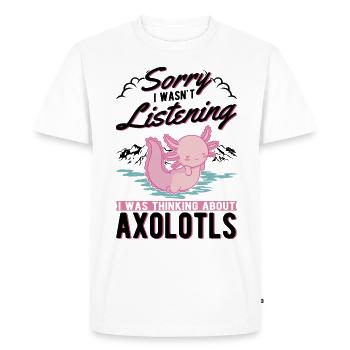 Axolotl Queue Cadeau Amphibien Axolotl - T-shirt Premium bio Homme - blanc - Devant - Nico (187cm)