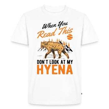 Hyène Cadeau Aardwolf Hyène - T-shirt Premium bio Homme - blanc - Devant - Nico (187cm)