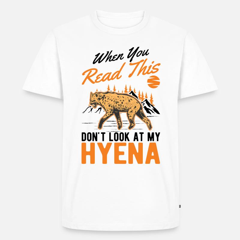 Hyäne Geschenk Erdwolf Hyena - Männer Premium Bio T-Shirt - Weiß