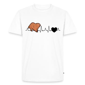 Marmot heartbeat forest marmot - Men's Premium Organic T-Shirt - white - Front - Nico (187cm)