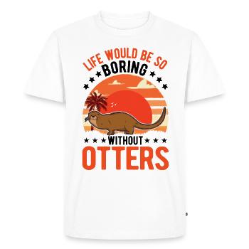 Loutre Cadeau Loutre Loutre Loutre Loutre de mer - T-shirt Premium bio Homme - blanc - Devant - Nico (187cm)