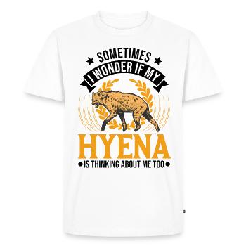 Hyène Cadeau Aardwolf Hyène - T-shirt Premium bio Homme - blanc - Devant - Nico (187cm)
