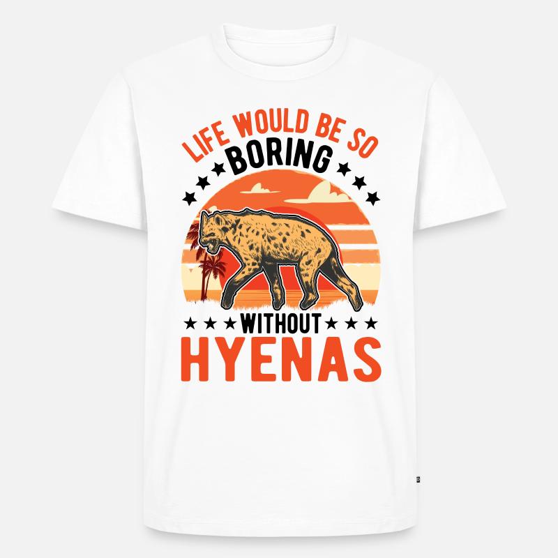Hyäne Geschenk Erdwolf Hyena - Männer Premium Bio T-Shirt - Weiß