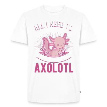 Axolotl Cadeau Amphibien à queue - T-shirt Premium bio Homme - blanc - Devant - Nico (187cm)
