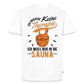 Sauna Thérapie Maître de Sauna Amateurs de Sauna - T-shirt Premium bio Homme - blanc - Devant - Nico (187cm)