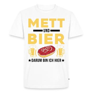 Mett et la bière C’est pourquoi je suis ici Mettbrötchen - T-shirt Premium bio Homme - blanc - Devant - Nico (187cm)