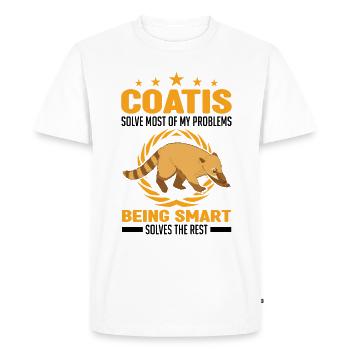 Coati Gift Coati Proboscis - Men's Premium Organic T-Shirt - white - Front - Nico (187cm)