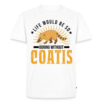 Coati Gift Proboscis Coati - Men's Premium Organic T-Shirt - white - Front - Nico (187cm)