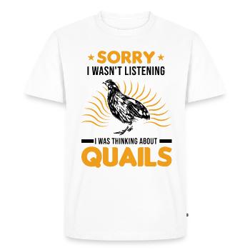 Avertissement caille reproductrice de cailles éleveur de cailles - T-shirt Premium bio Homme - blanc - Devant - Nico (187cm)