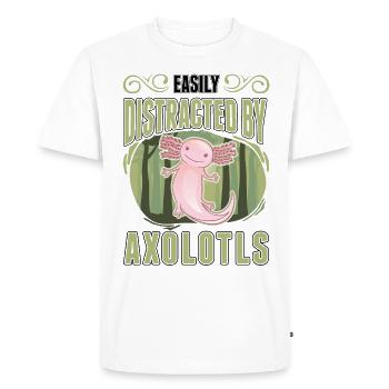 Facilement distrait par l’amphibien à queue d’Axolotl - T-shirt Premium bio Homme - blanc - Devant - Nico (187cm)