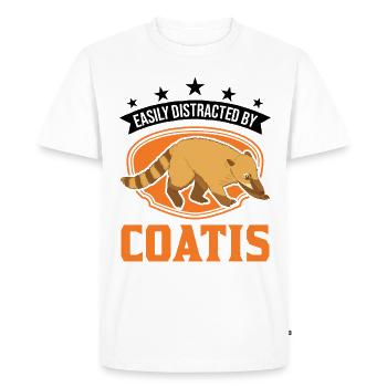 Easily distracted by Coatis coati - Men's Premium Organic T-Shirt - white - Front - Nico (187cm)