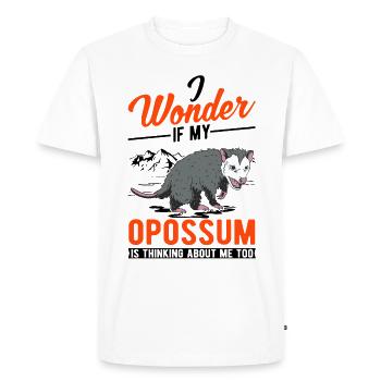 Opossum Gift Possum Marsupial - Men's Premium Organic T-Shirt - white - Front - Nico (187cm)