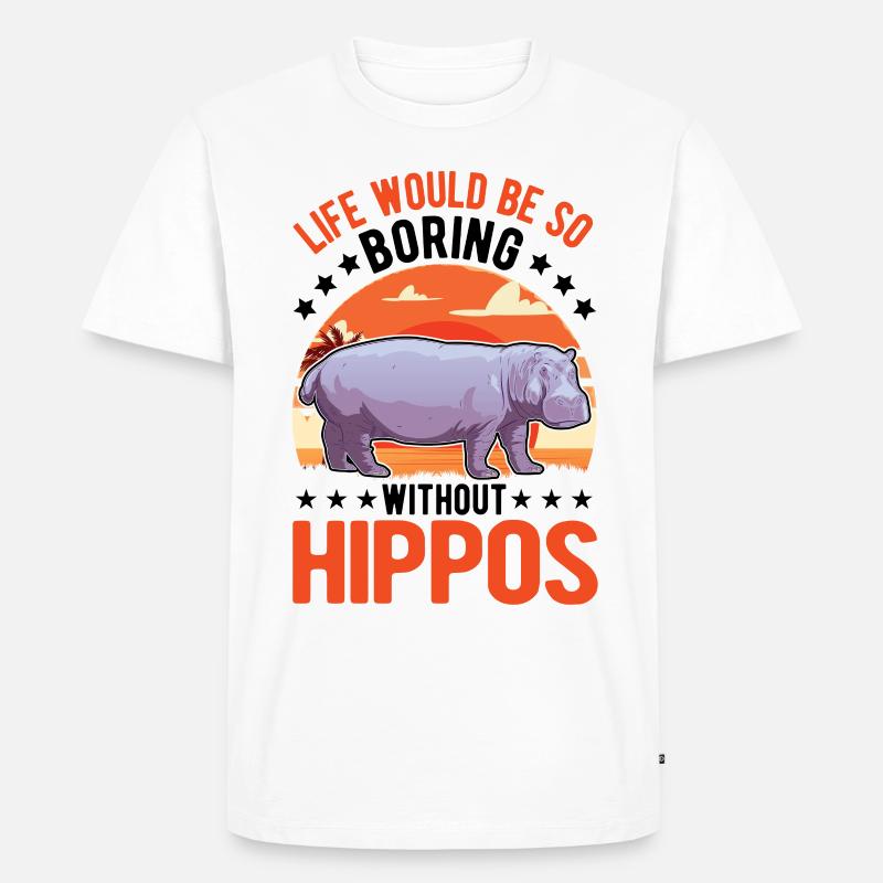 Nilpferd Geschenk Hippo Flusspferd - Männer Premium Bio T-Shirt - Weiß