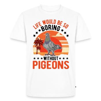 Pigeon Gift Pigeon Fancier City Pigeon Carrier Pigeon - Men's Premium Organic T-Shirt - white - Front - Nico (187cm)