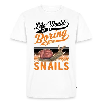Snail Gift Vineyard Snail - Men's Premium Organic T-Shirt - white - Front - Nico (187cm)
