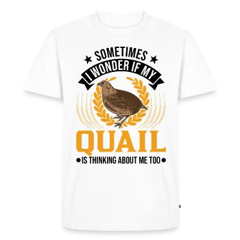 Warning quail quail breeding quail breeder - Men's Premium Organic T-Shirt - white - Front - Nico (187cm)