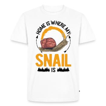 La maison est l’endroit où sont mes escargots - T-shirt Premium bio Homme - blanc - Devant - Nico (187cm)