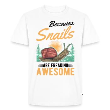 Parce que les escargots sont des escargots géniaux - T-shirt Premium bio Homme - blanc - Devant - Nico (187cm)