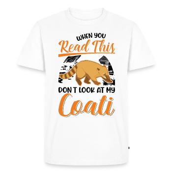 Coati Gift Proboscis Coati - Men's Premium Organic T-Shirt - white - Front - Nico (187cm)