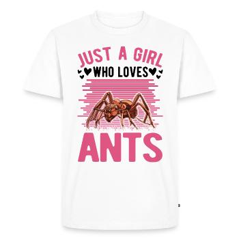 Fourmis Filles Fourmis Ferme Fourmis de feu - T-shirt Premium bio Homme - blanc - Devant - Nico (187cm)