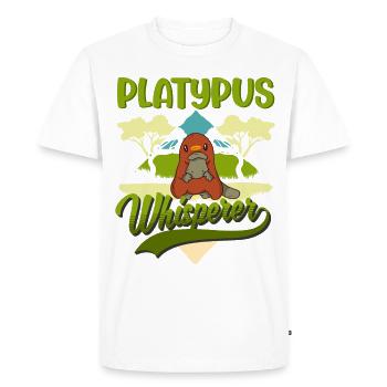 Schnabeltier Flüsterer Platypus Whisperer - T-shirt Premium bio Homme - blanc - Devant - Nico (187cm)