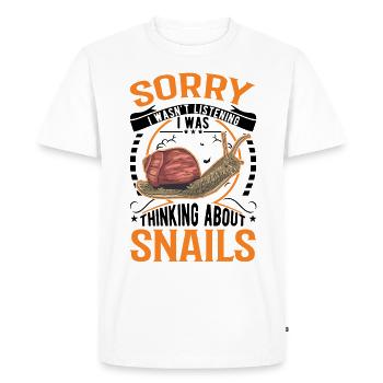 Snail Gift Vineyard Snail - Men's Premium Organic T-Shirt - white - Front - Nico (187cm)