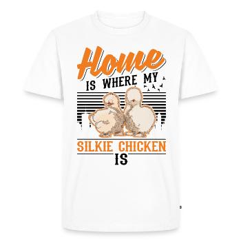 La maison est l’endroit où se trouve mon poulet en soie - T-shirt Premium bio Homme - blanc - Devant - Nico (187cm)