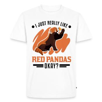 J’aime vraiment Red Pandas Roter Panda - T-shirt Premium bio Homme - blanc - Devant - Nico (187cm)